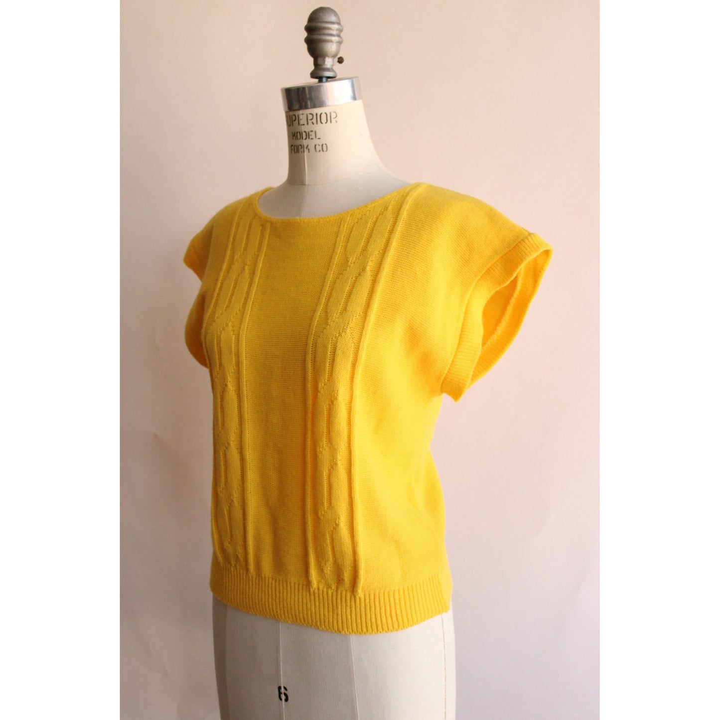 Vintage 1980s Yellow Cap Sleeve Sweater
