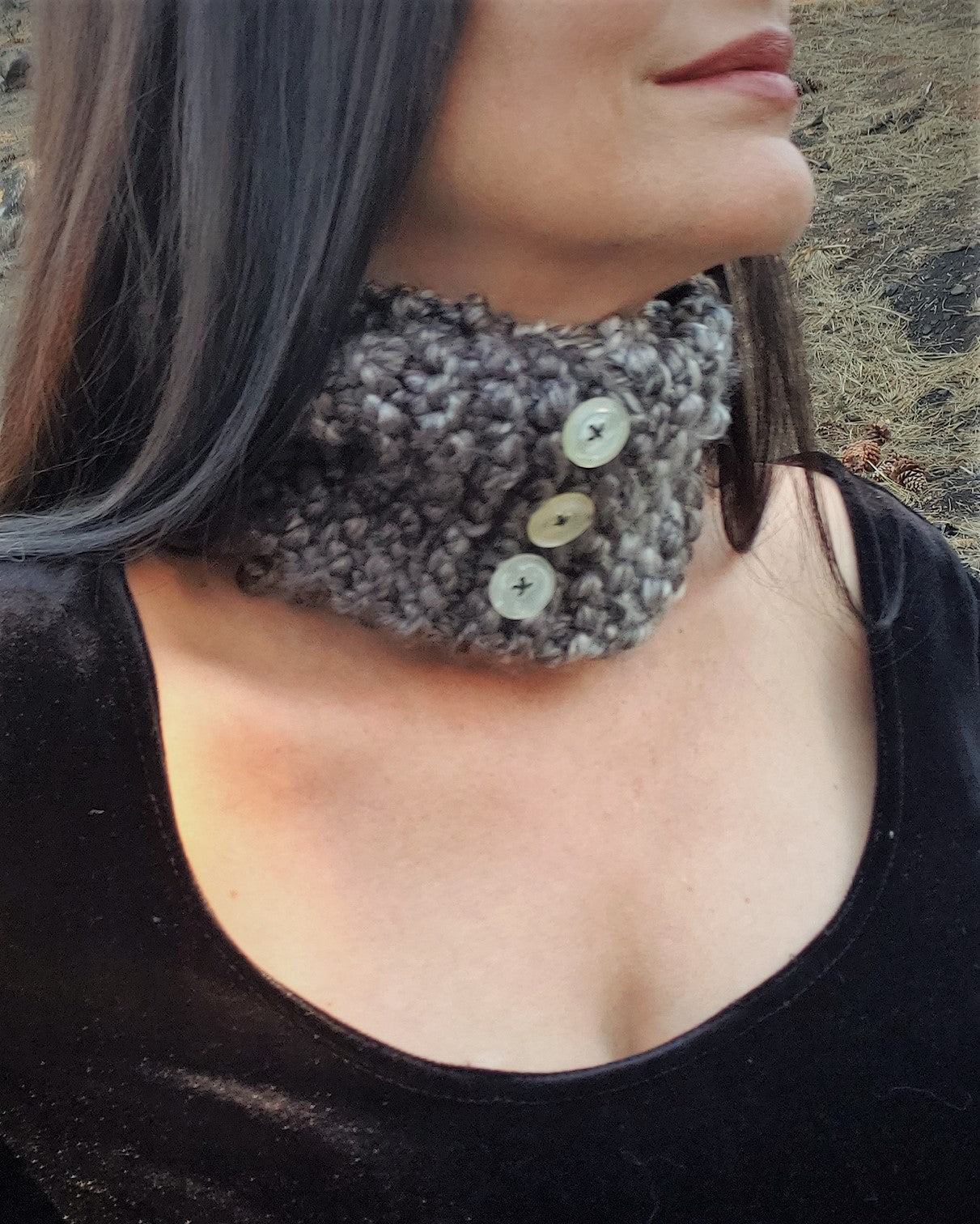 The "Winter Frost" Hand Knit Infinity Scarf