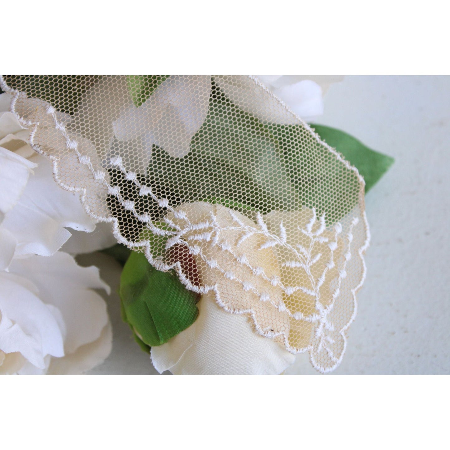 Vintage Pair of 9" Long Ivory Lace Collar Appliques