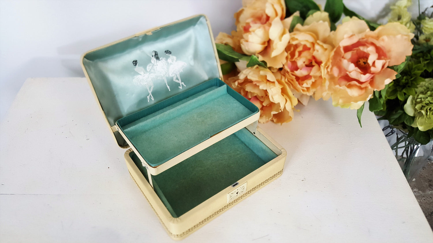 Vintage 1950s 1960s Jewelry Box By Farrington With Ballerinas