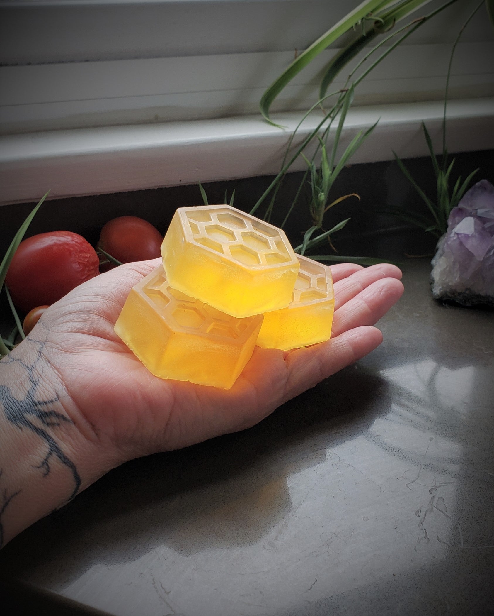 "The Bees Knees" Handmade Honey Glycerin Soap Scented with Honeysuckle