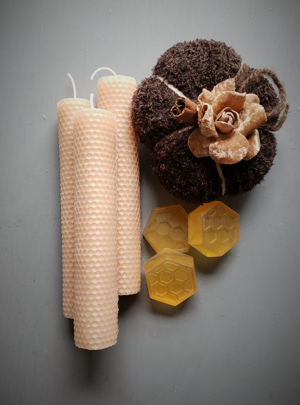 "The Bees Knees" Handmade Beeswax Candle and Honey Soap Set