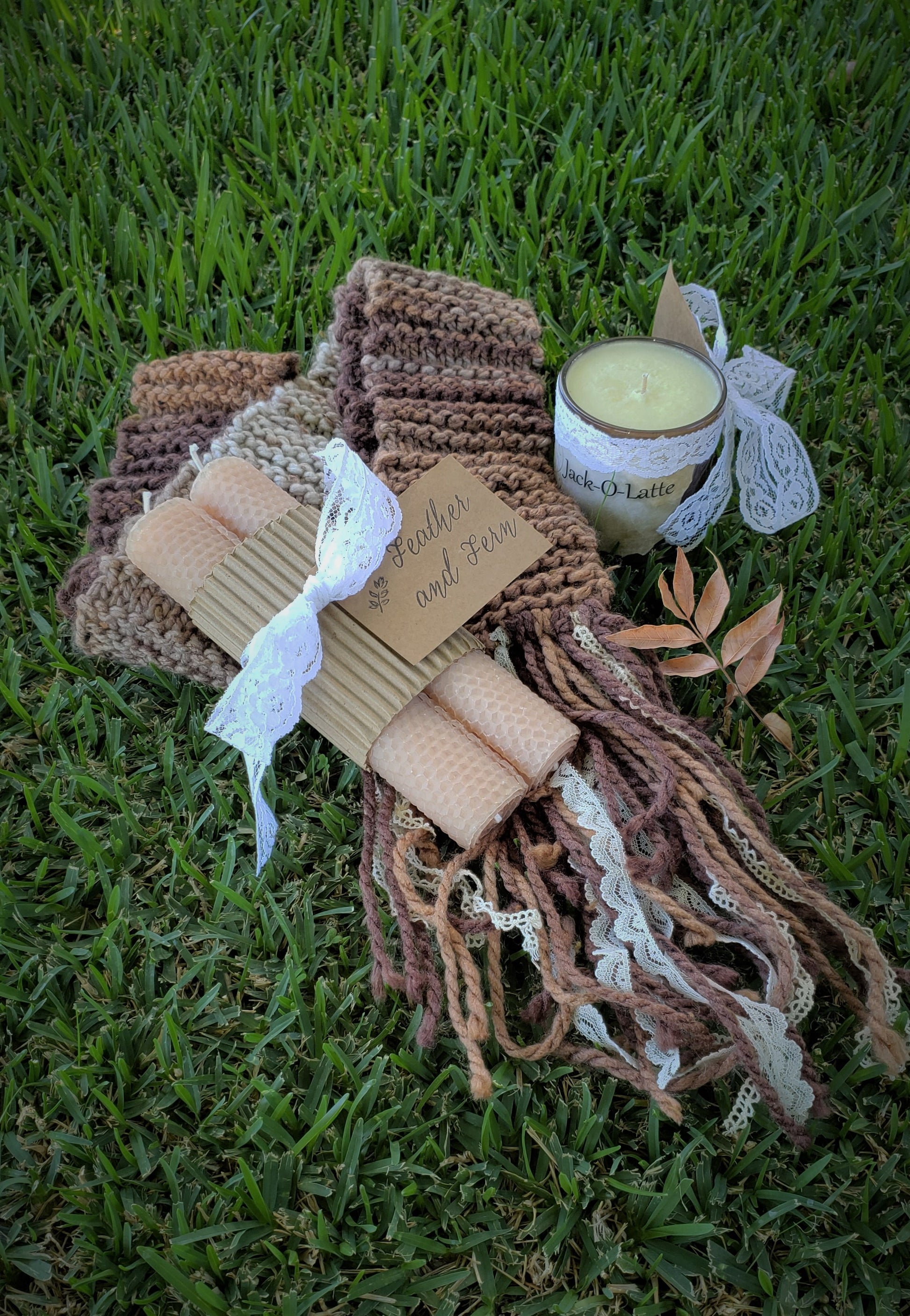 "Jack O Latte" Soy Candle Spiced Espresso and Chocolate With Hand Torn Label