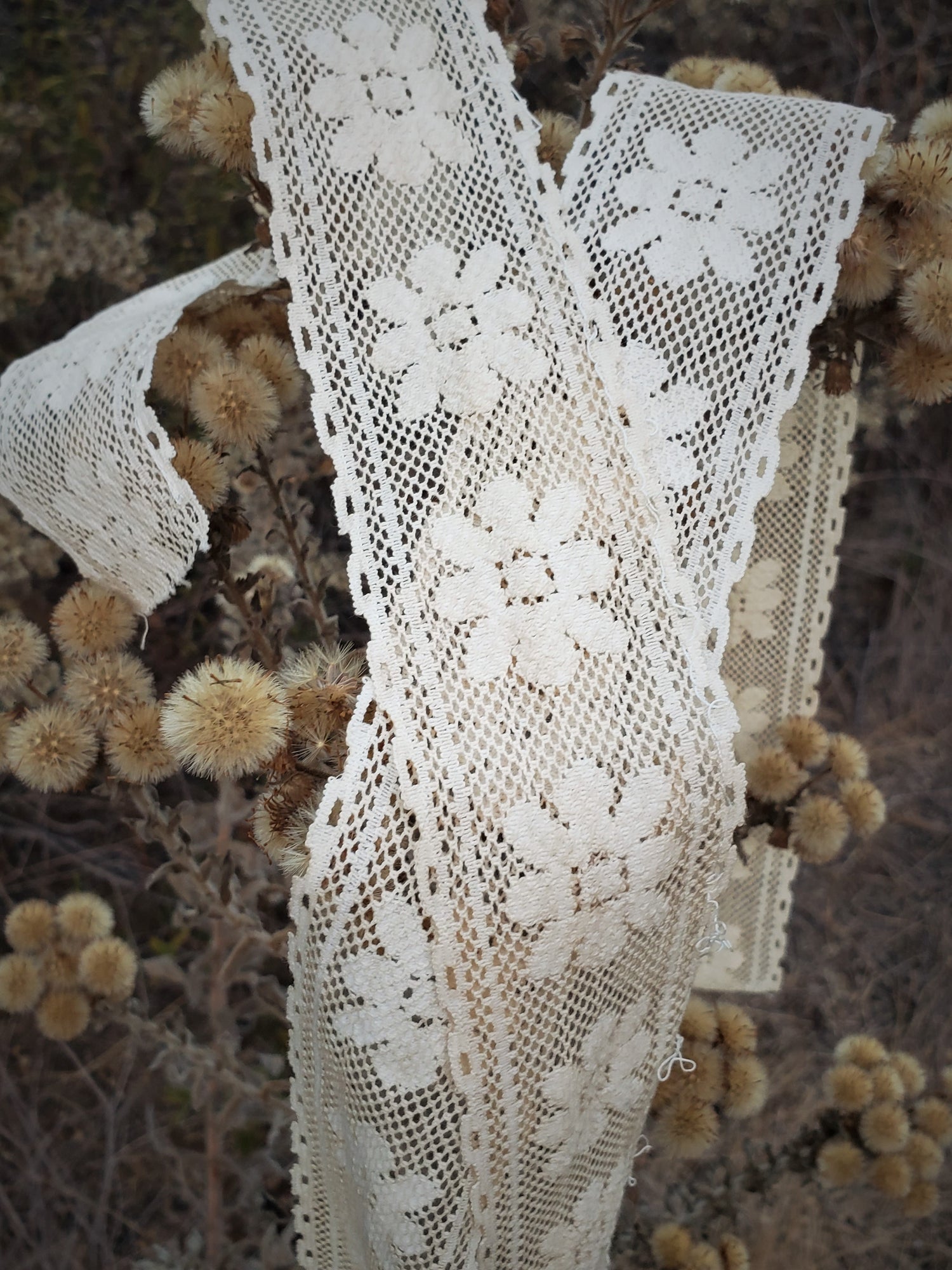 Naturally Plant Dyed Ivory Vintage Lace