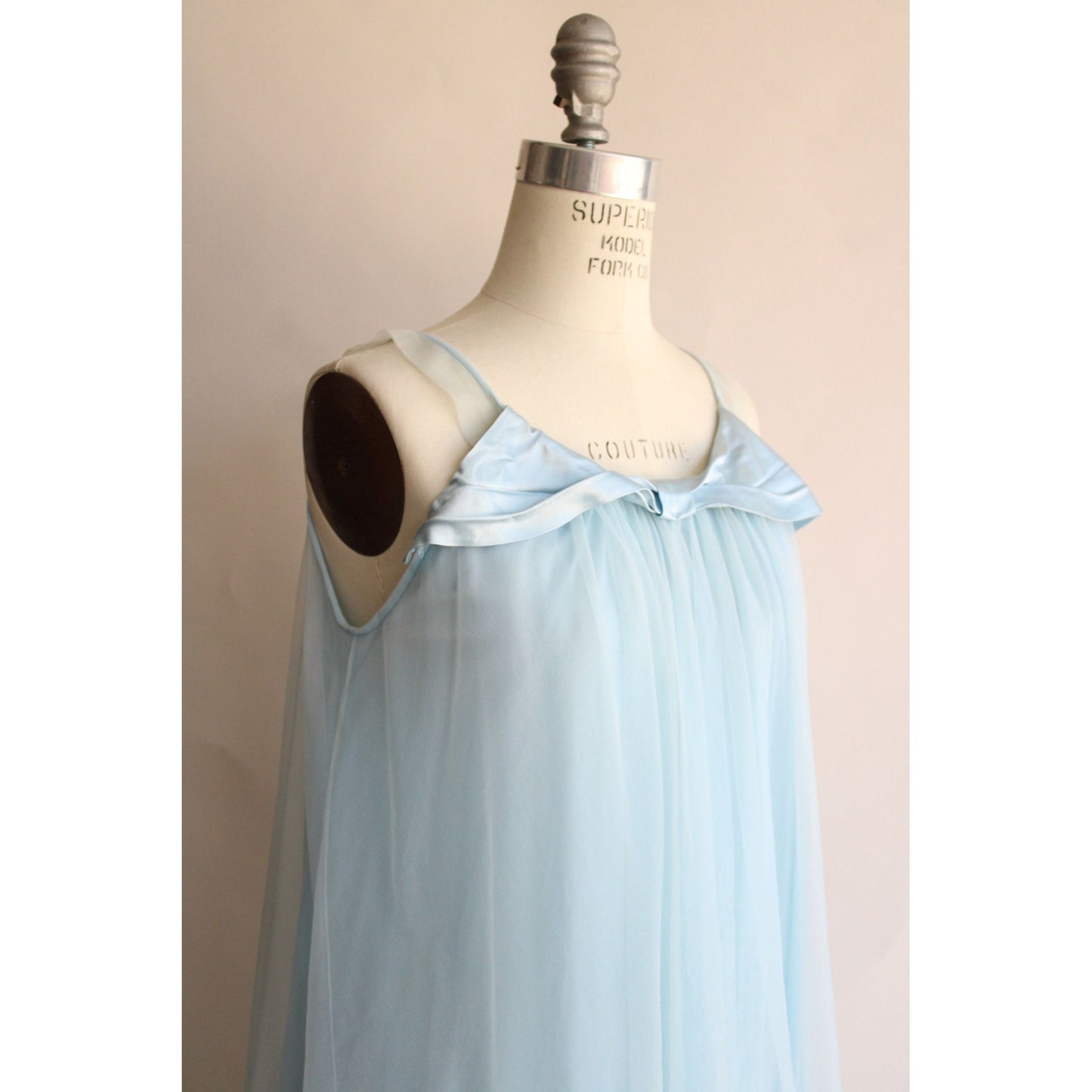 Vintage 1960s Nightgown Blue Babydoll Nightgown