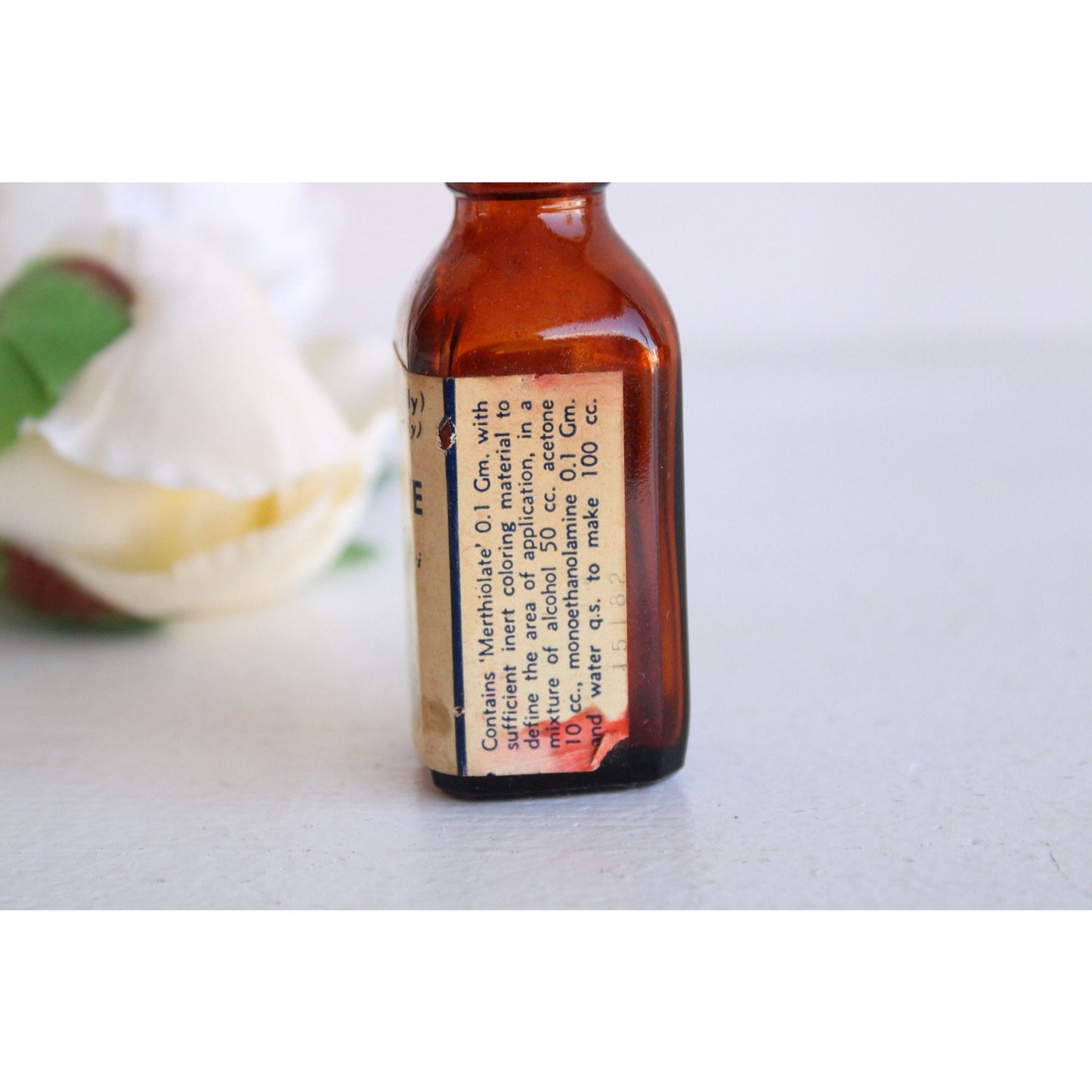 Vintage 1930s 1940s Poison Bottle of Merthiolate Tincture