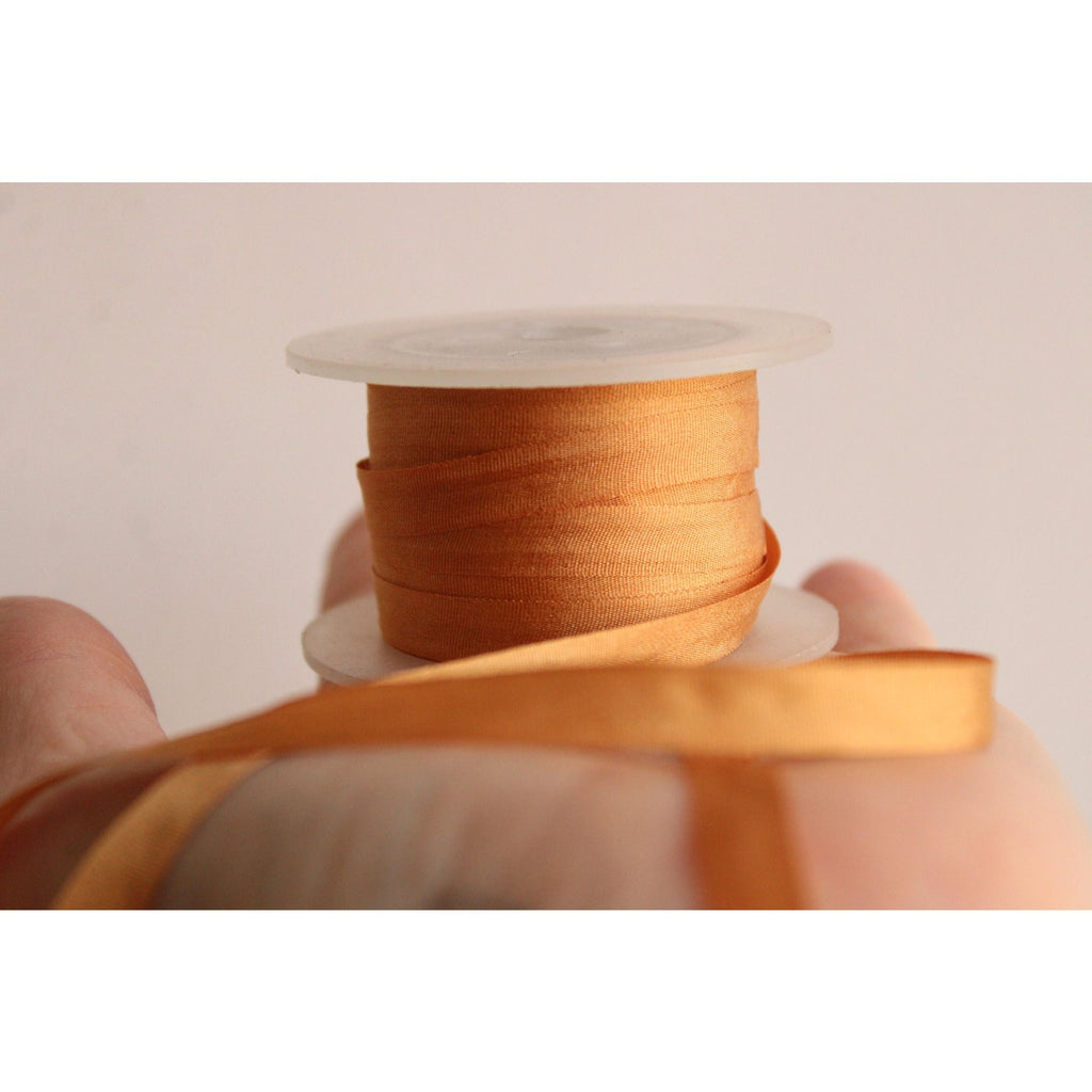 Silk Ribbon Gold 7mm Wide / 1/4", 5 yard