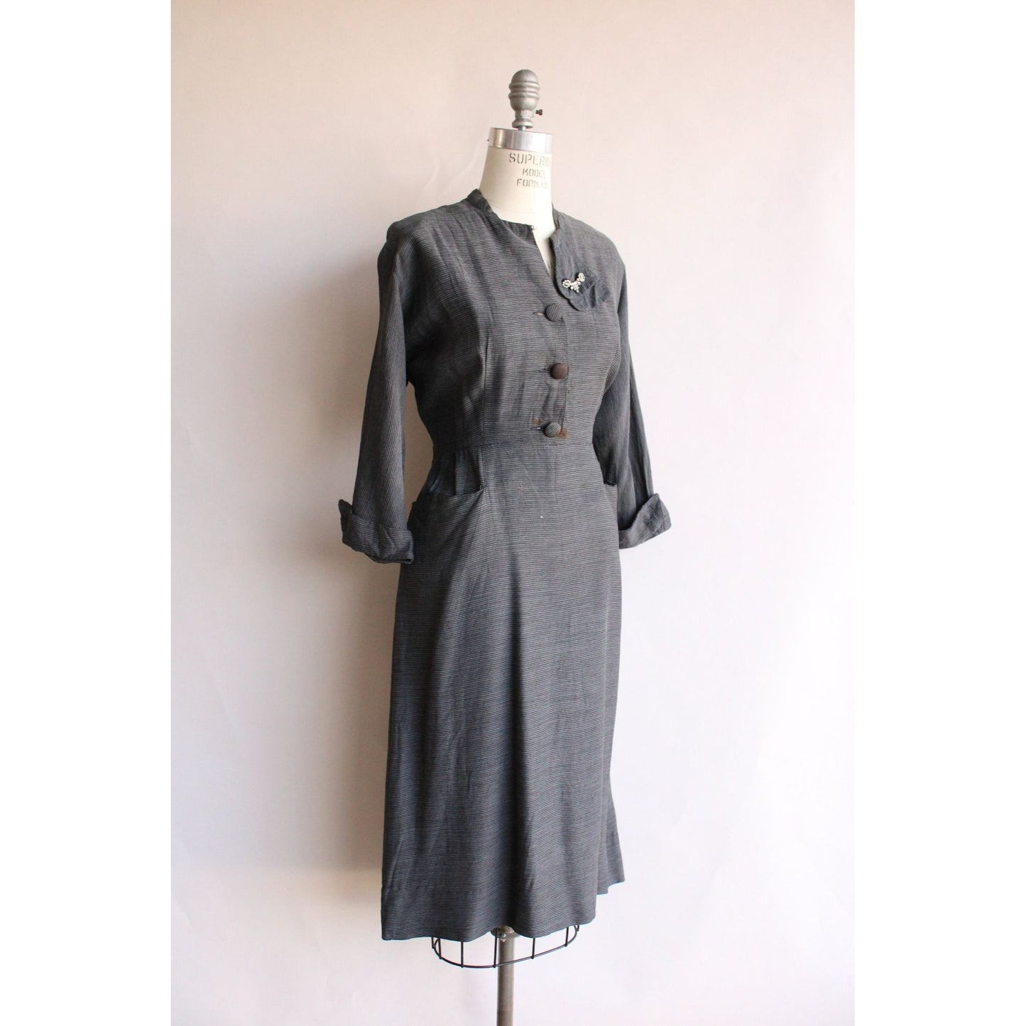Vintage 1940s  Charles Hymen Dress With Pockets,