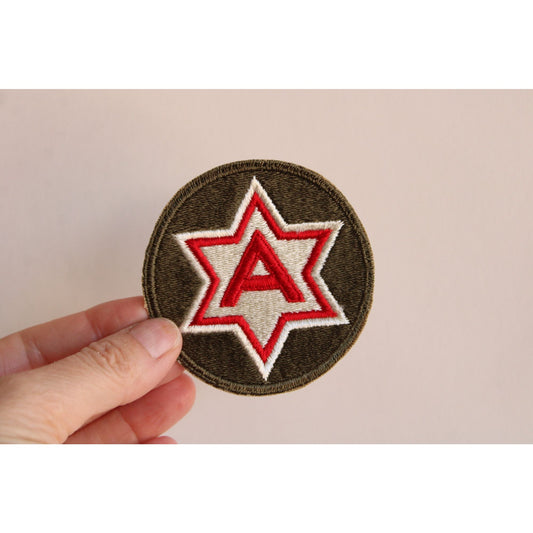 Vintage 1940s WW2 Red And White Army Patch