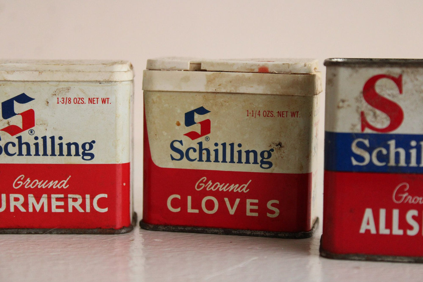 Vintage 1950s 1960s Spice Tins by Schilling