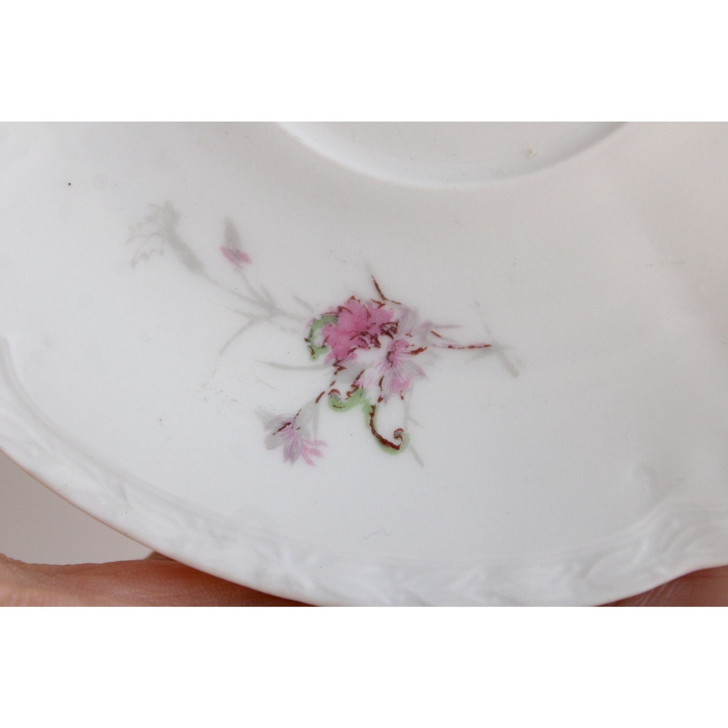 Vintage Limgoes France Pink Flower Pattern Tea Saucer