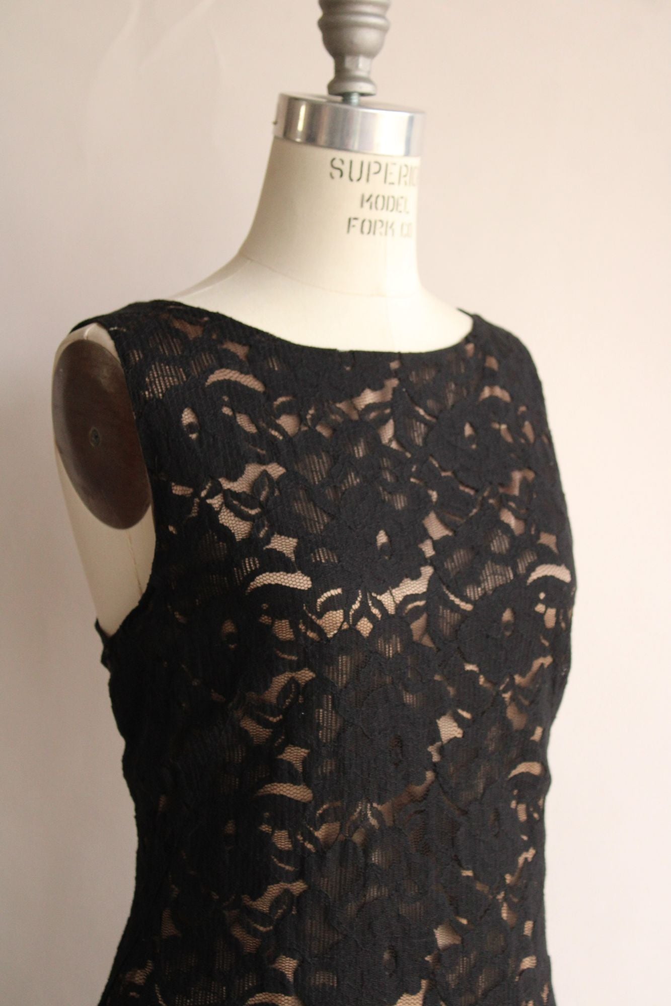 New York & Company Womens Black Lace Dress, Size 12