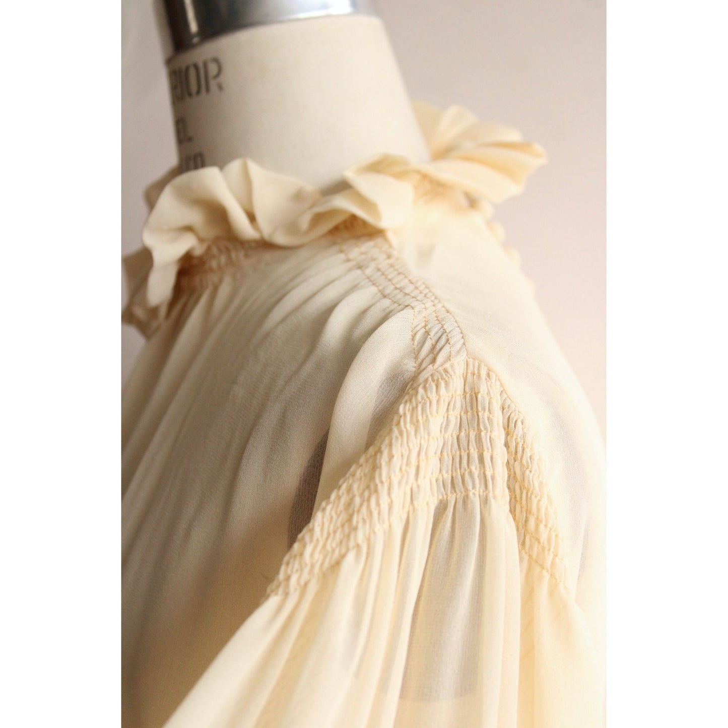 Vintage 1930s Ivory Silk Chiffon Wedding Dress With Belt