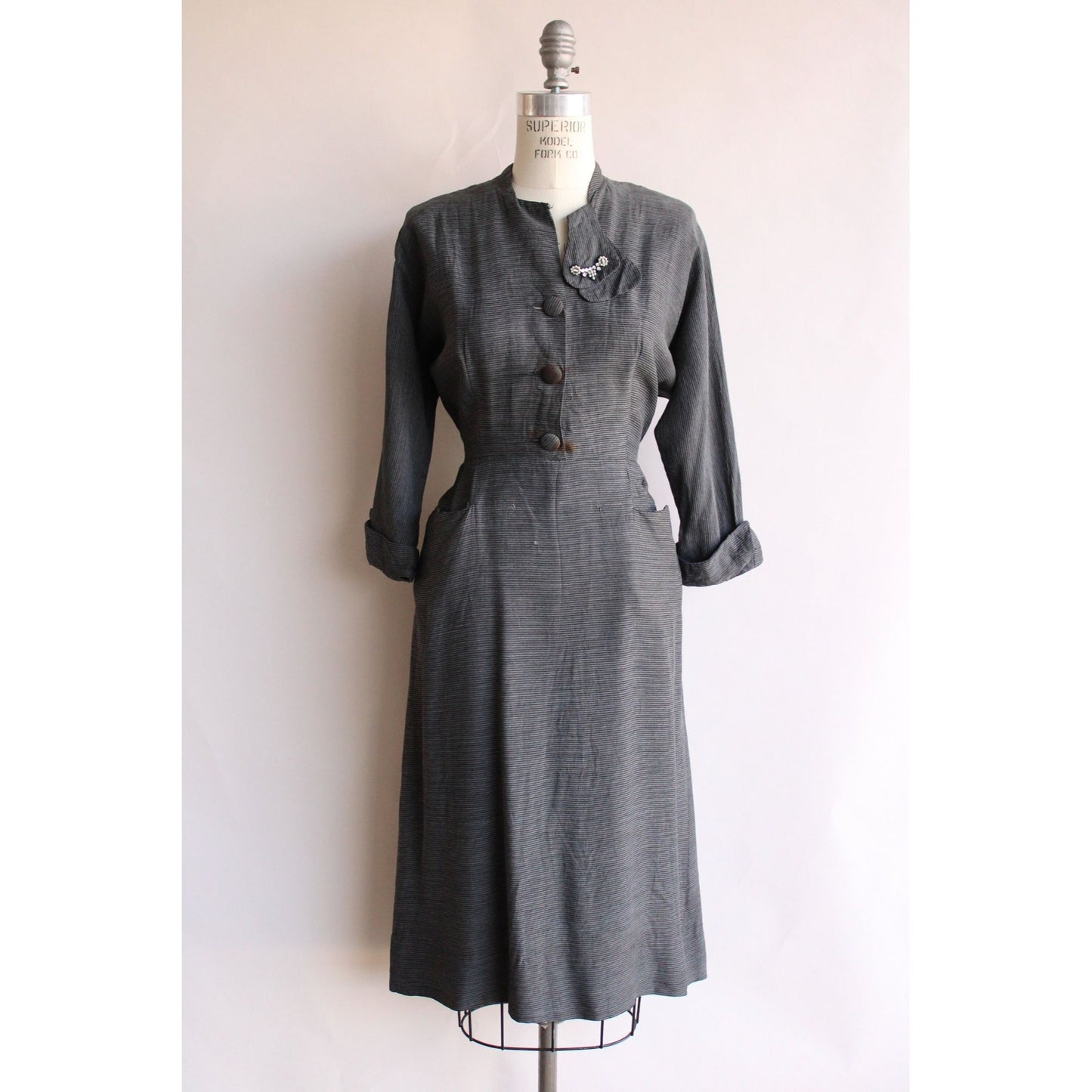 Vintage 1940s  Charles Hymen Dress With Pockets,