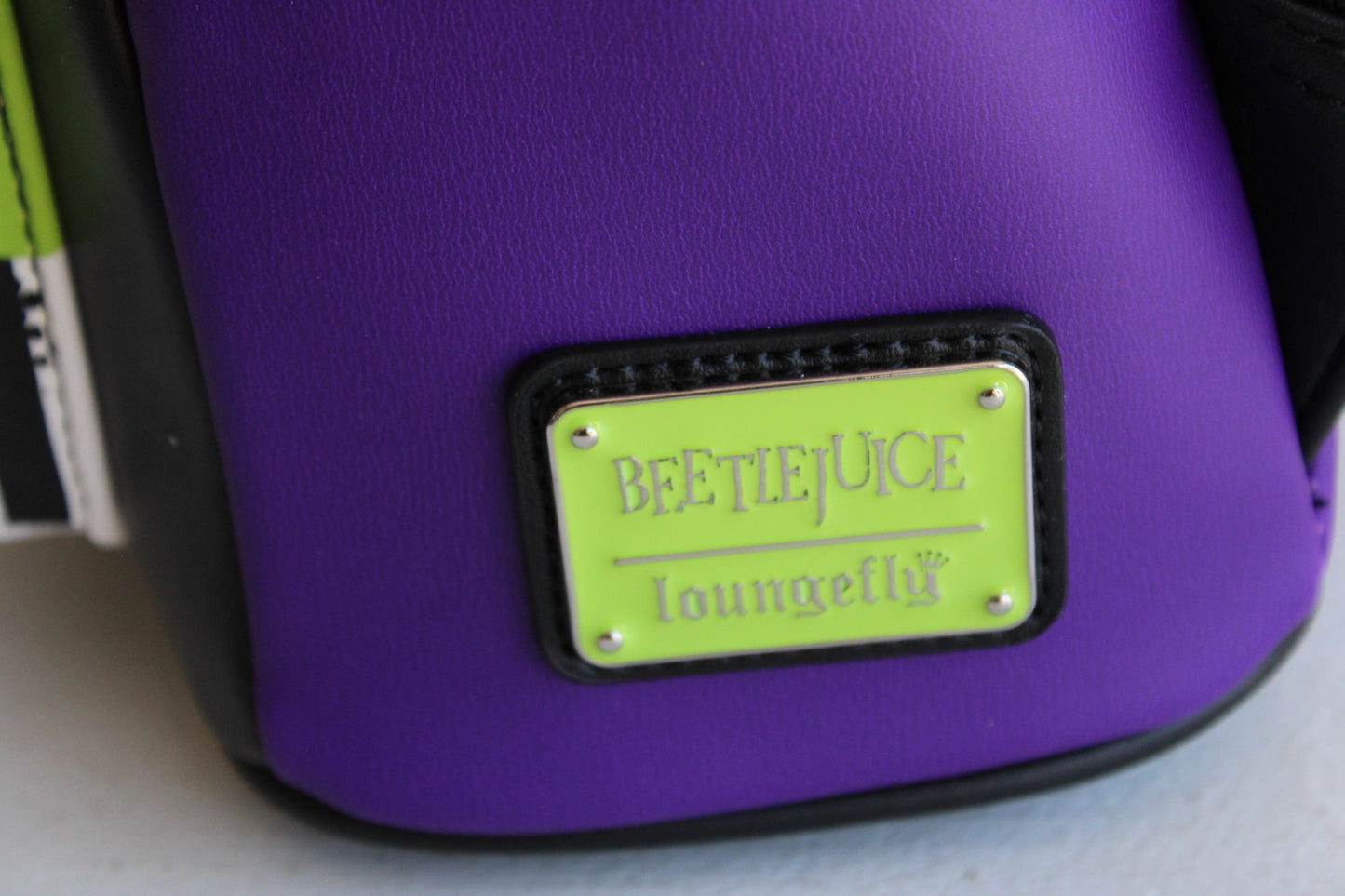 Loungefly Beetlejuice Backpack, New With Tags, Green and Purple, Pockets