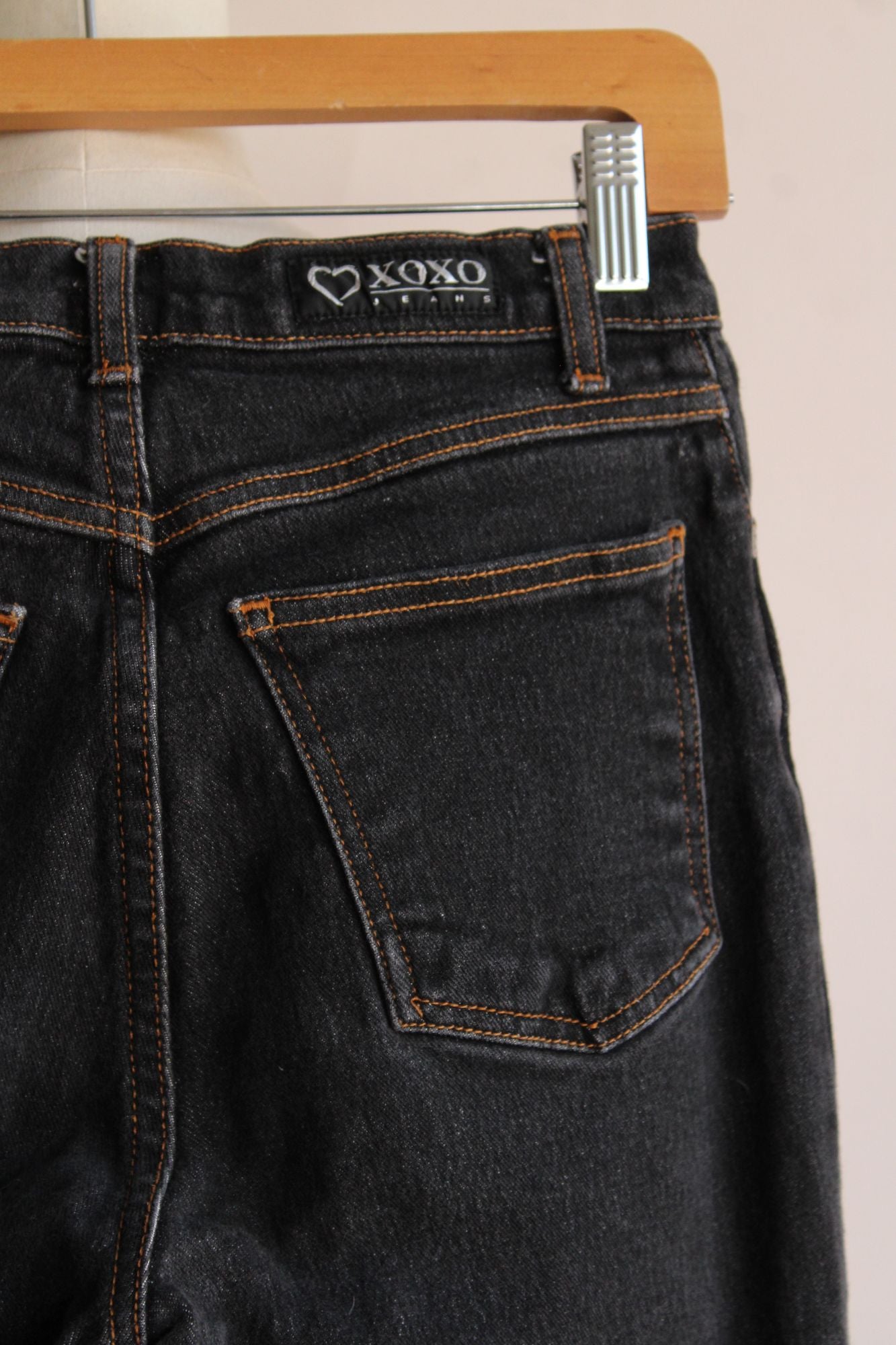 XOXO Jeans, Black Wash, Size 7/8, Straight Leg