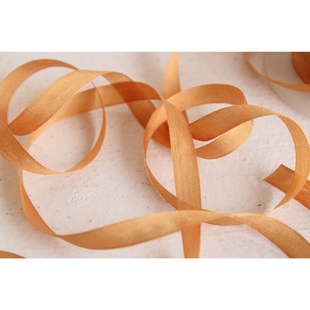 Silk Ribbon Gold 7mm Wide / 1/4", 5 yard