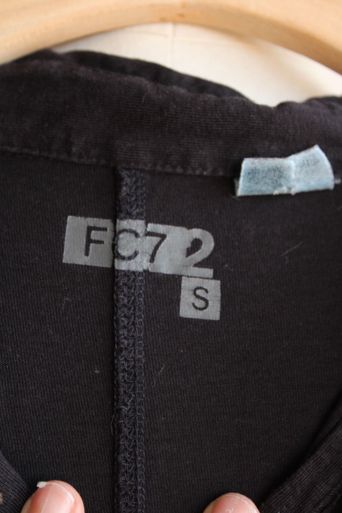FC7 Mans Shirt, Small, Black Collared, Pockets,  cotton