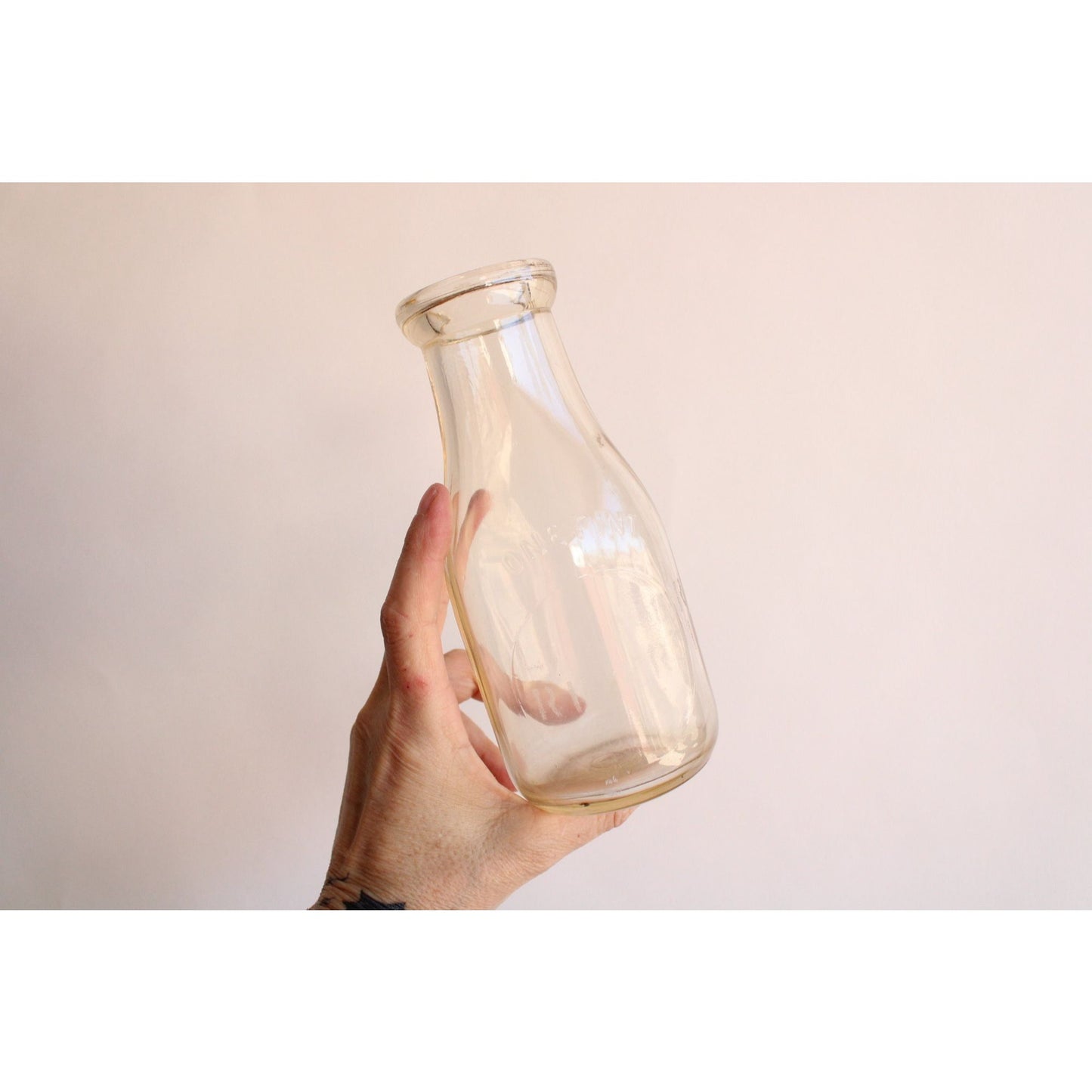 Vintage 1930s 1940s Glass Milk Bottle