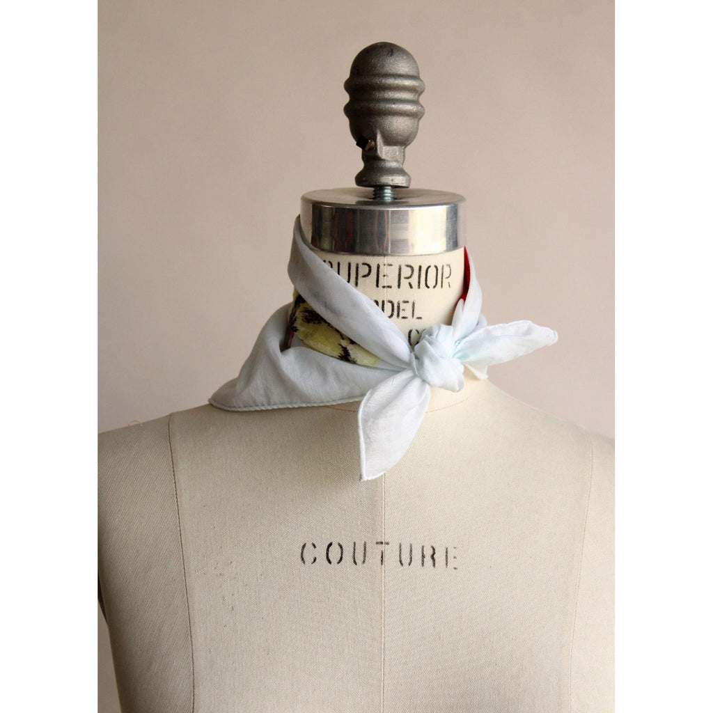 Vintage 1960s Tulip Print Cotton Scarf