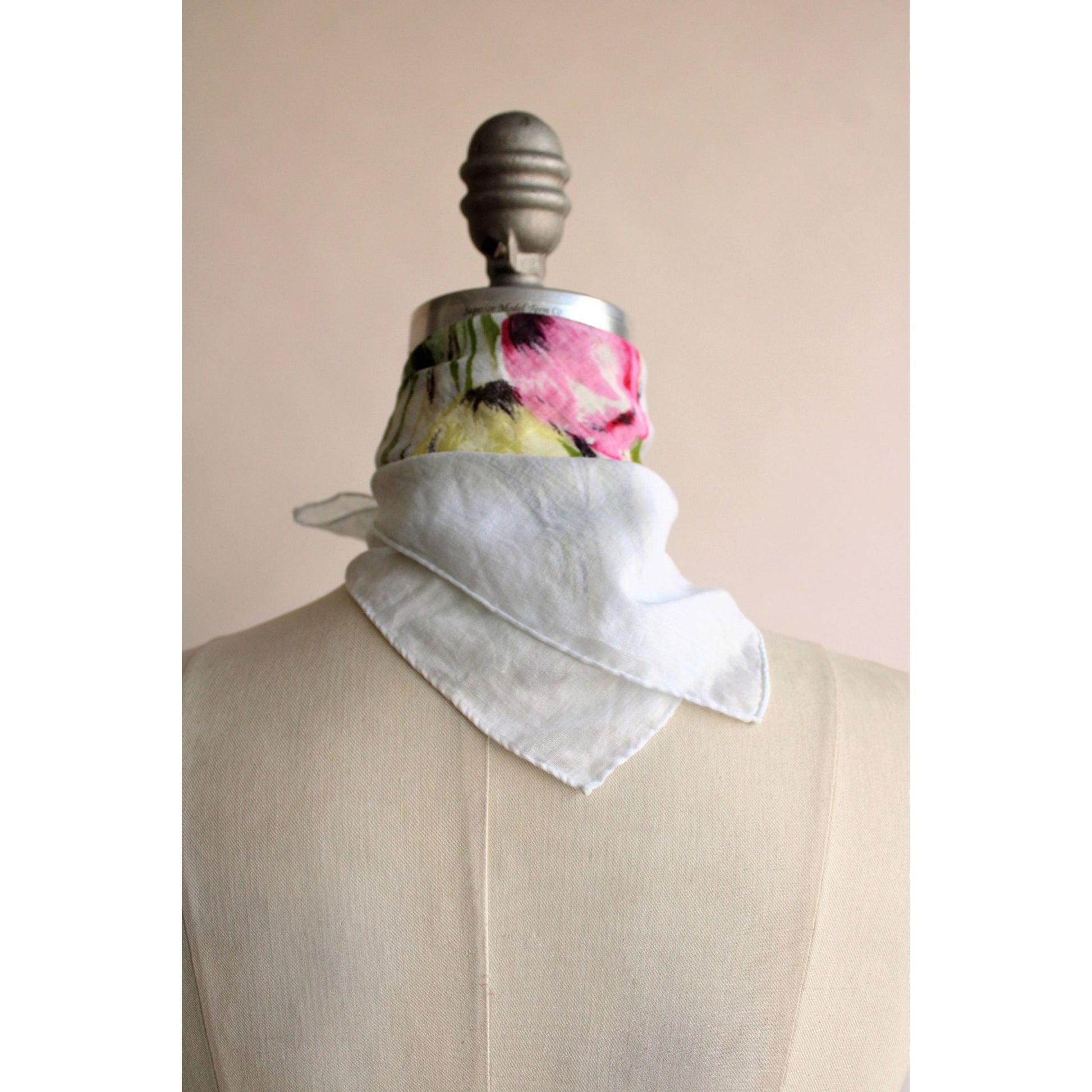 Vintage 1960s Tulip Print Cotton Scarf