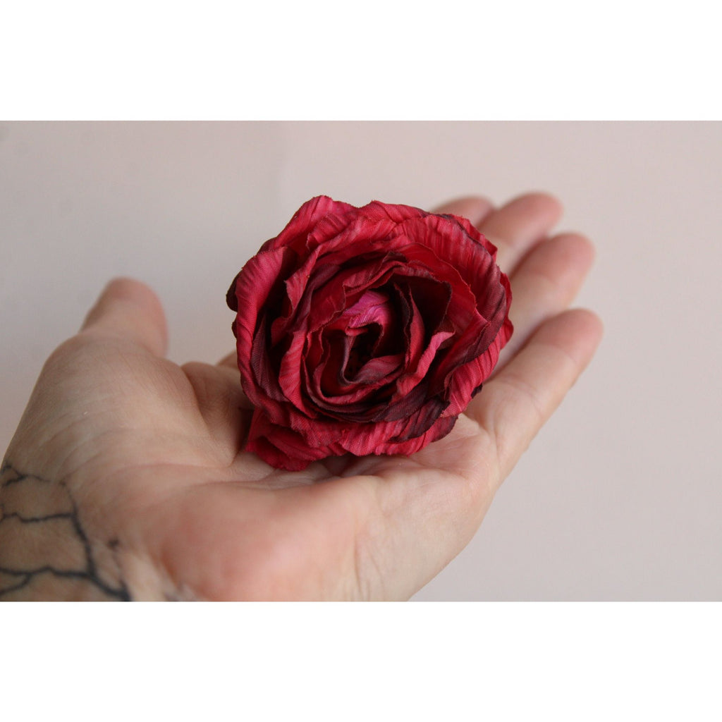 Vintage Silk Rose Flowers, Half Dozen