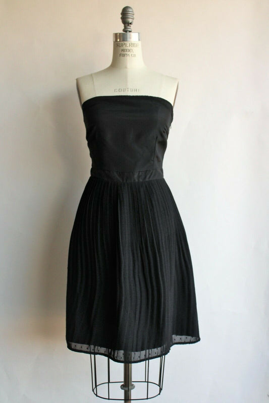 Paraella Black Strapless cocktail dress, size L, pleated skirt