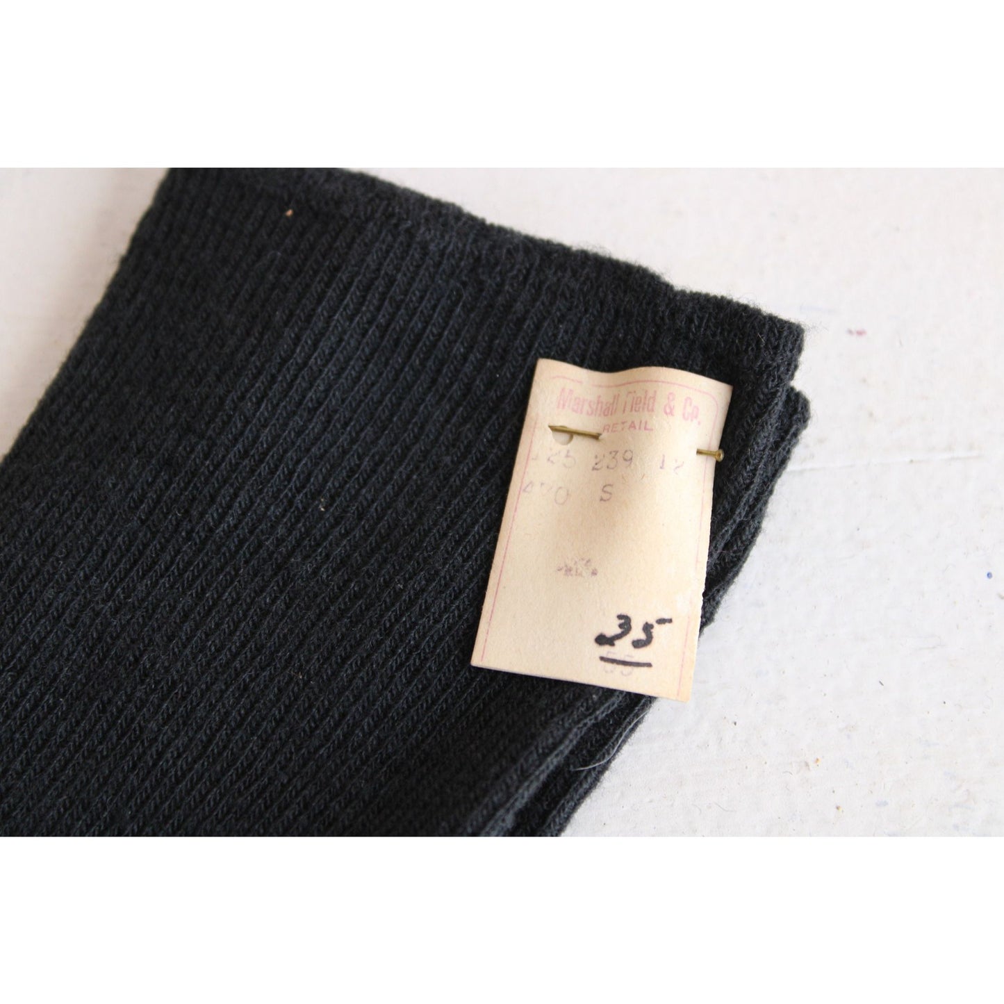 Vintage 1940s Men's Black Wool Socks, New With Tags