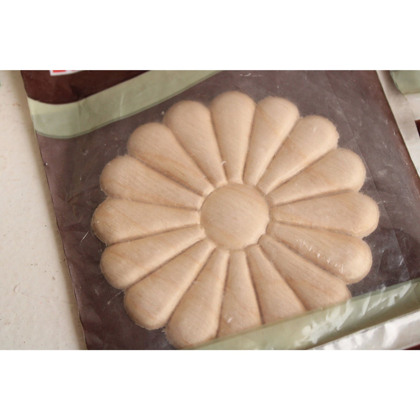 Wooden Craft Appliques, New In Packaging, Wood Rosettes