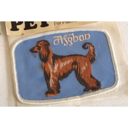 Vintage 1980s Patch / Afghan Dog Pick A Pet Sew On Patching  Old Stock / Original Packaging