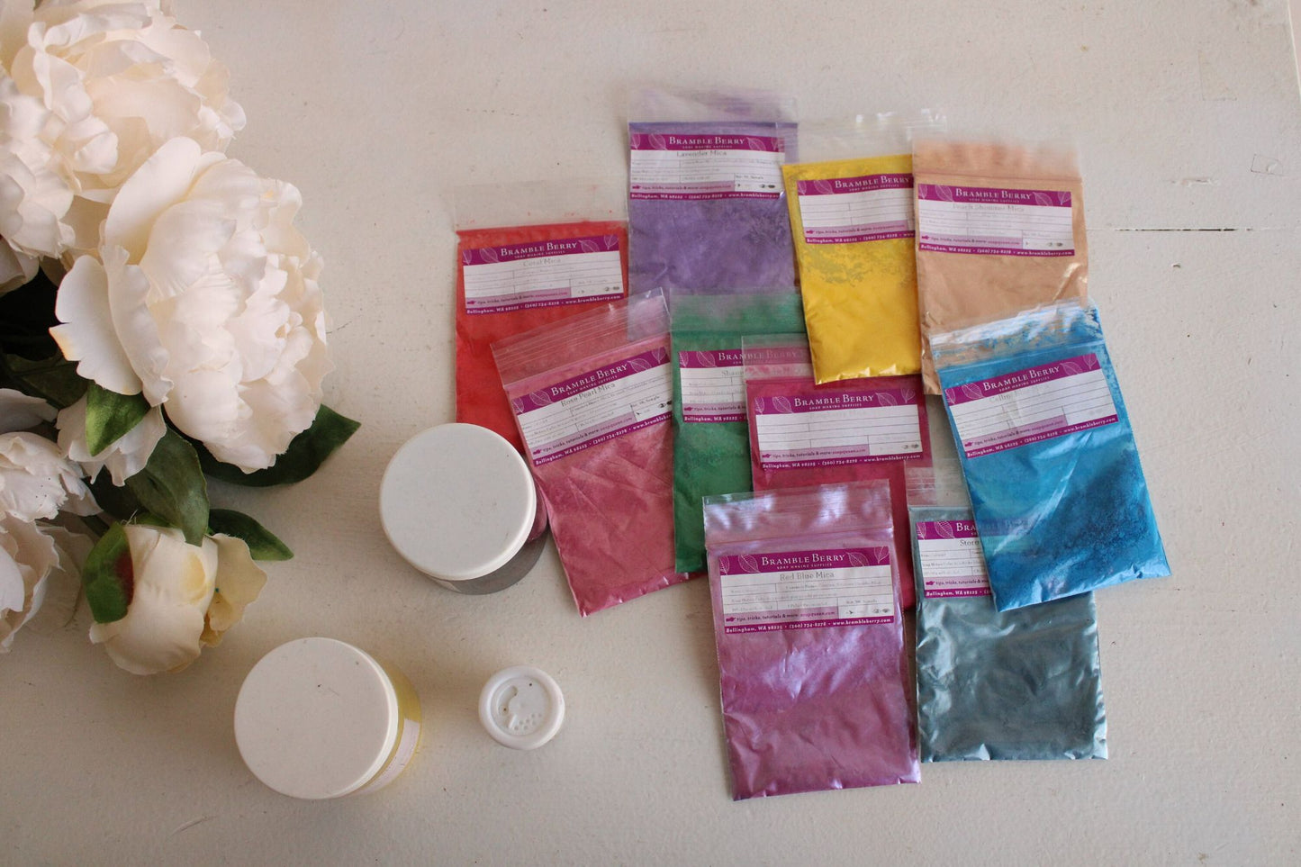 Lot of Mica Powders, By Bramble Berry, For Soap, Resin, Bath and Body and More, Sample Packs