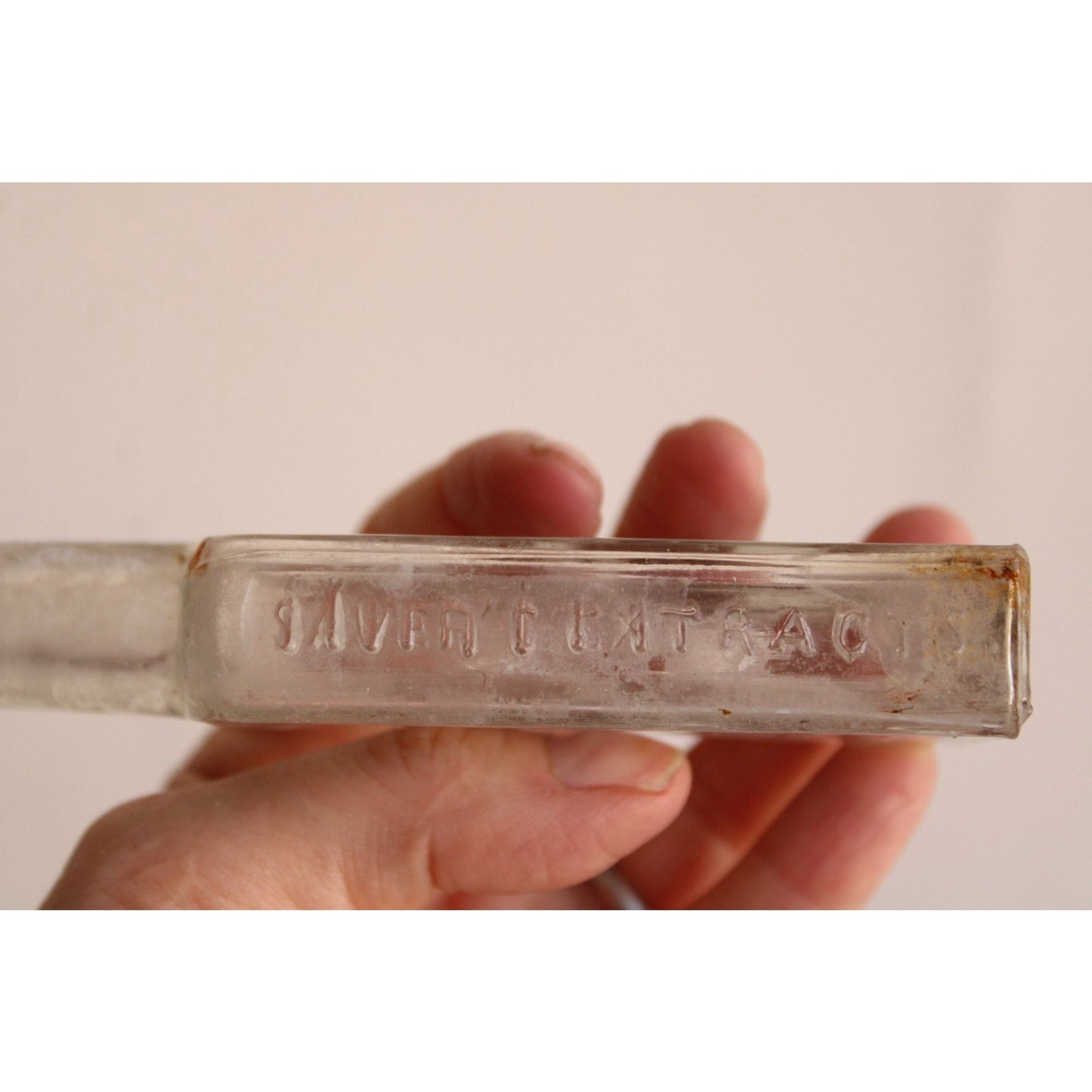 Vintage 1890s 1900s Sauer's Extracts Clear Glass Antique Bottle