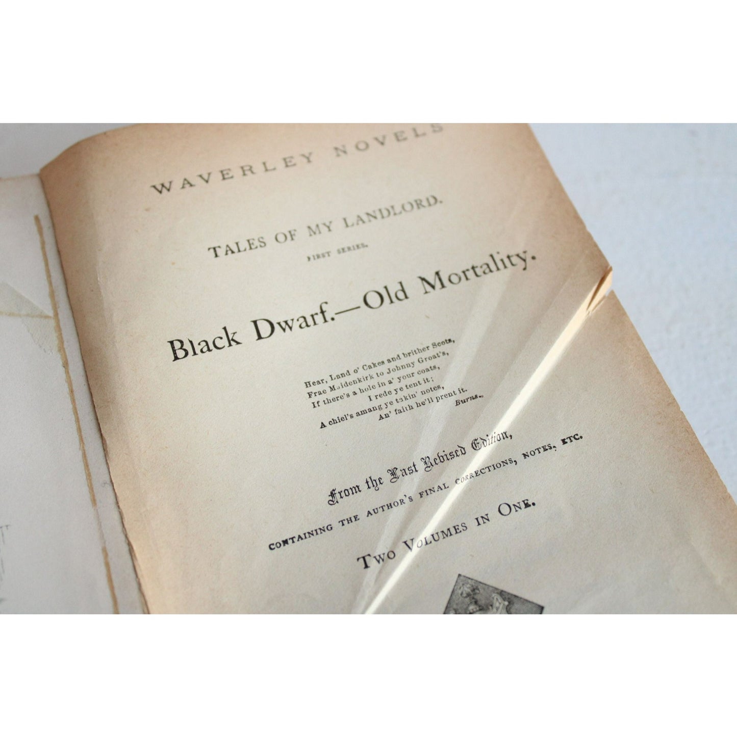 Vintage Antique 1890s Book, "Black Dwarf and Old Mortality" by Sir Walter Scott