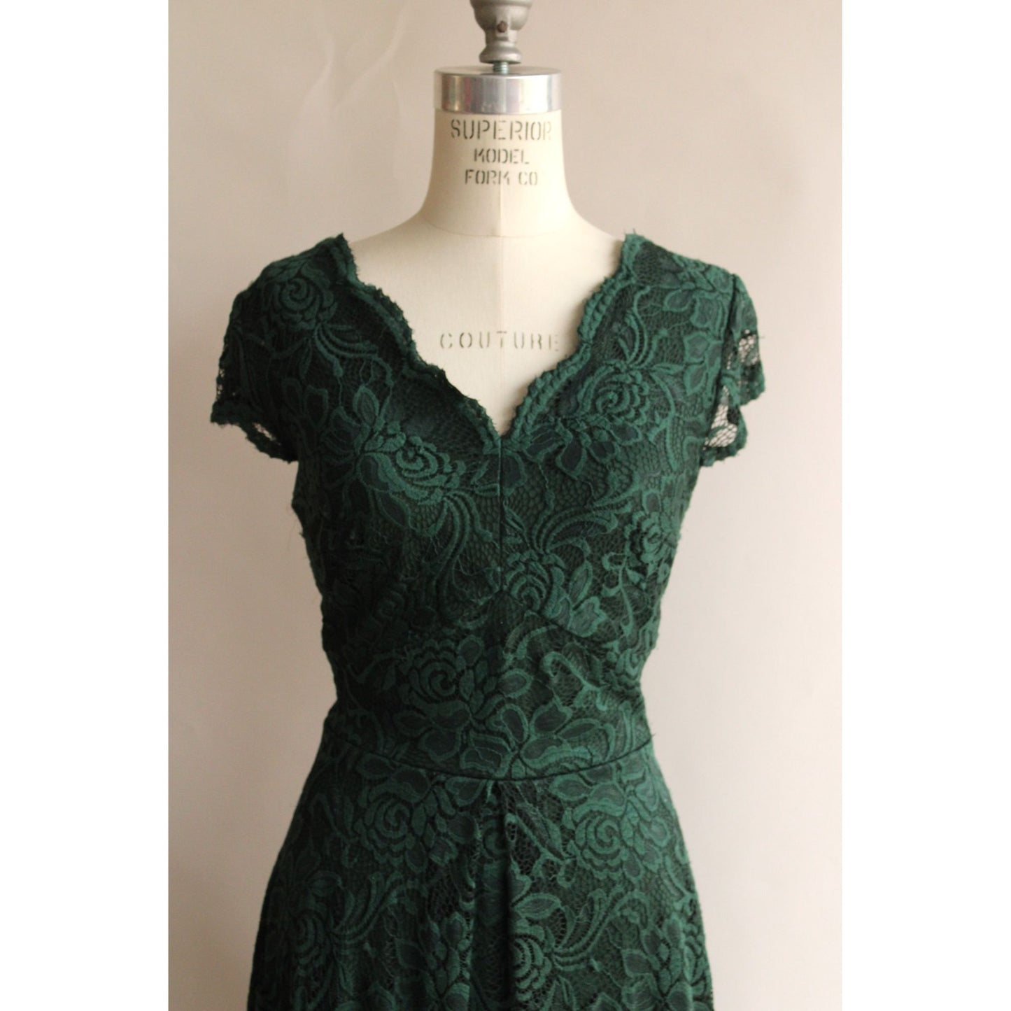 Aonour Green Lace Womens Dress, Size X