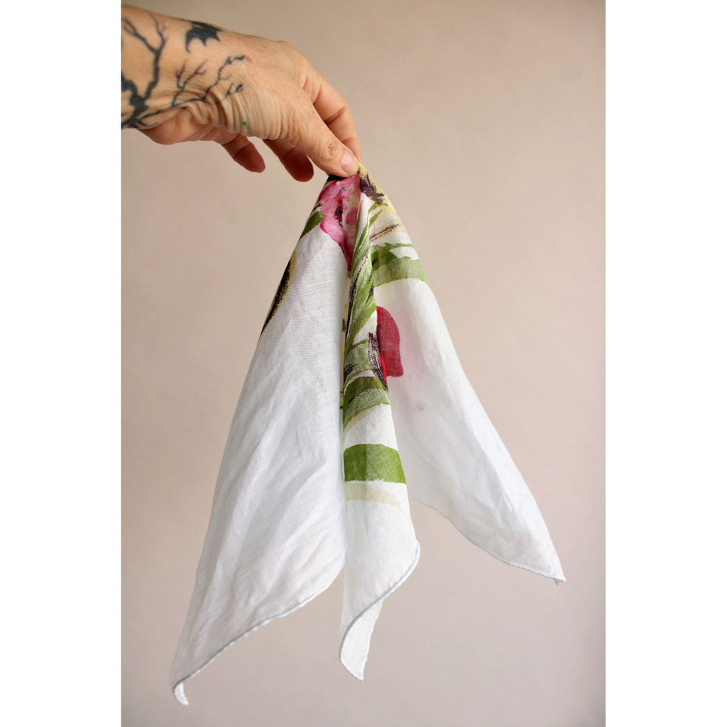 Vintage 1960s Tulip Print Cotton Scarf