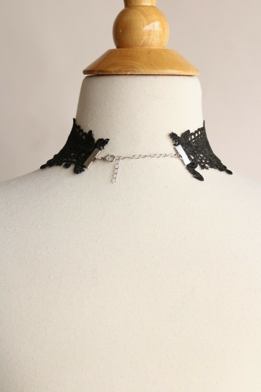 Goth Choker Necklace, Black Lace and Bats