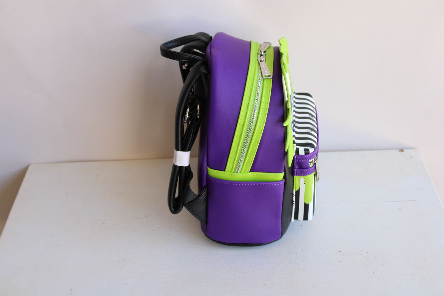 Loungefly Beetlejuice Backpack, New With Tags, Green and Purple, Pockets