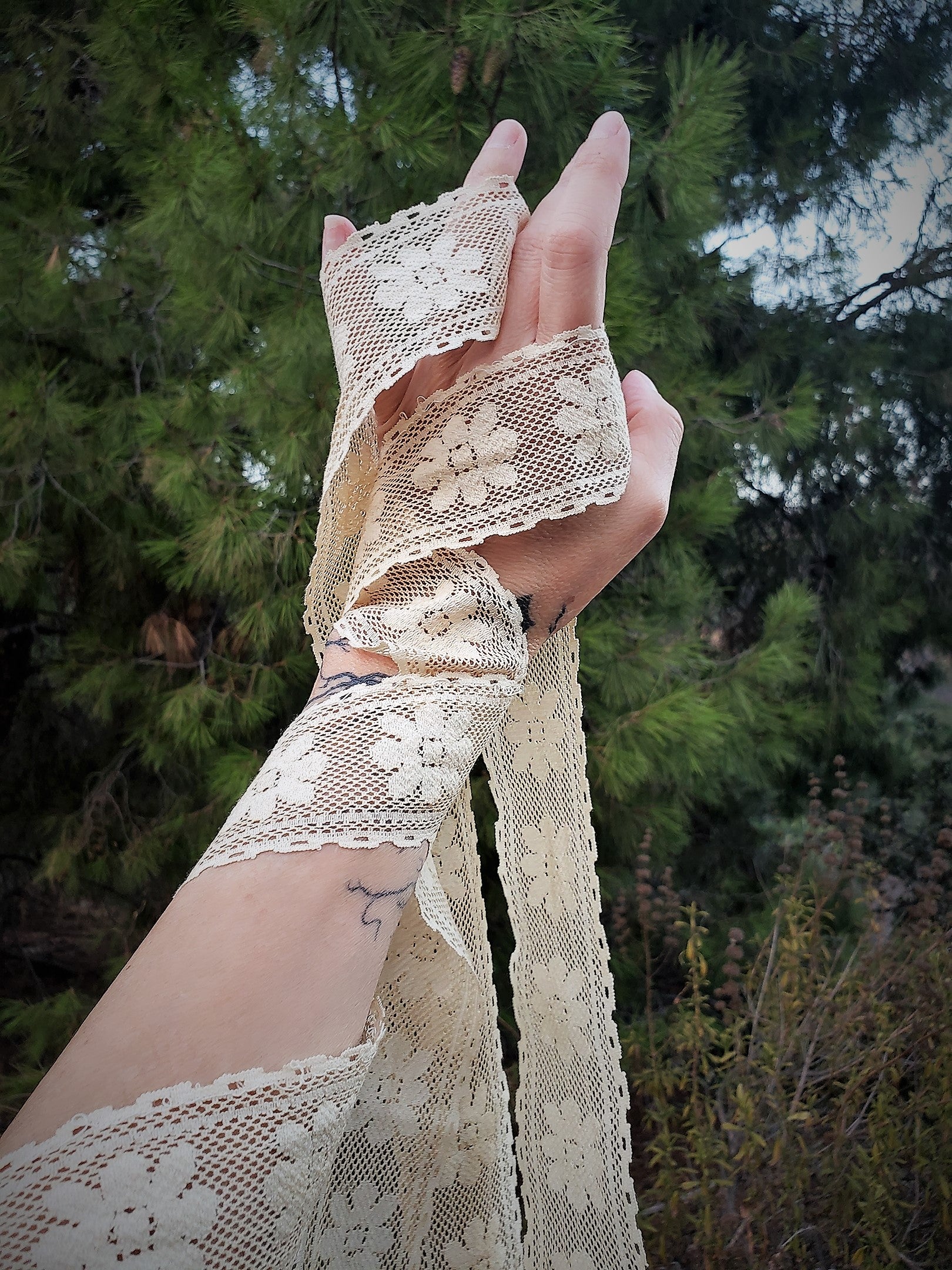 Naturally Plant Dyed Ivory Vintage Lace