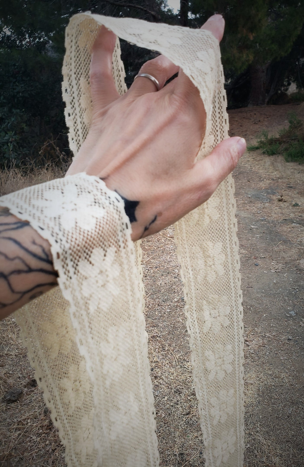Naturally Plant Dyed Ivory Vintage Lace