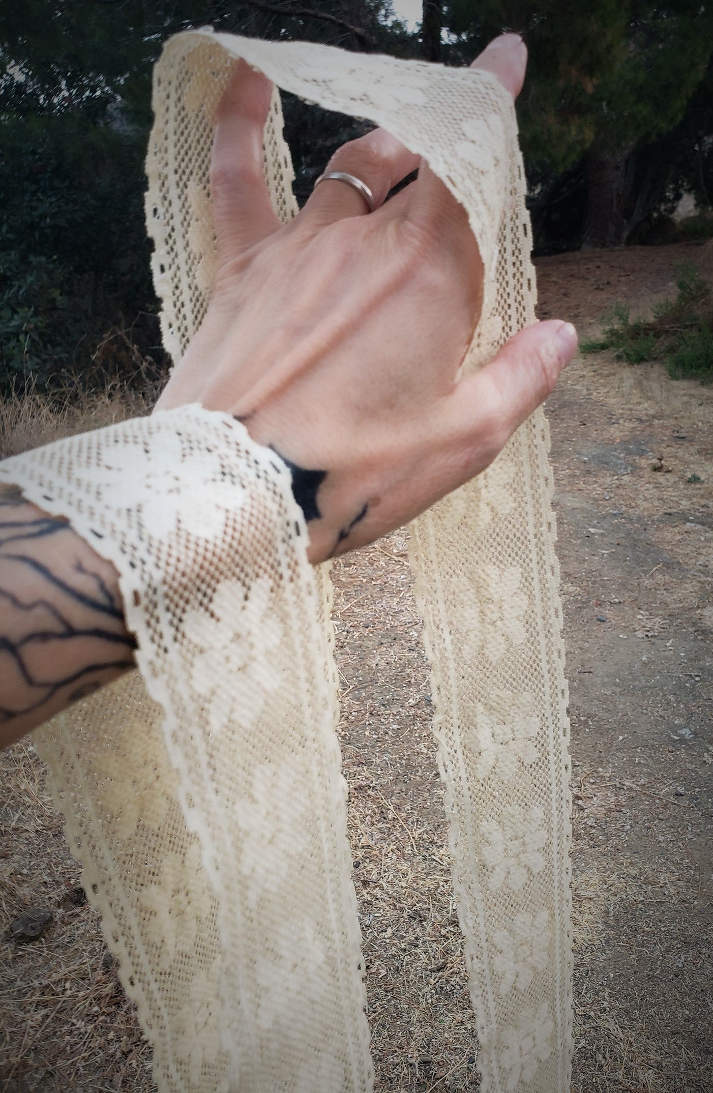 Naturally Plant Dyed Ivory Vintage Lace