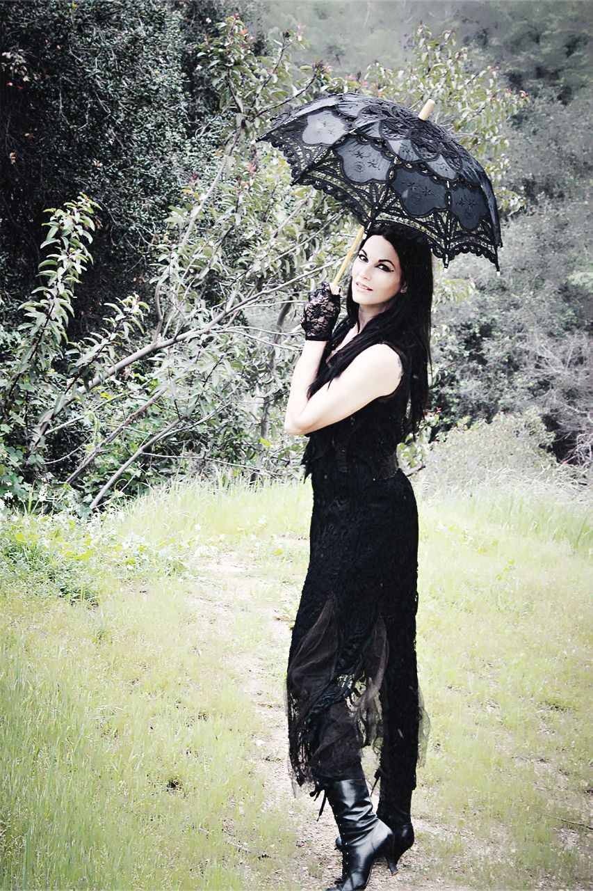 Black Lace Victorian Style Parasol