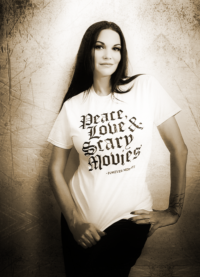 Peace, Love and Scary Movies T shirt