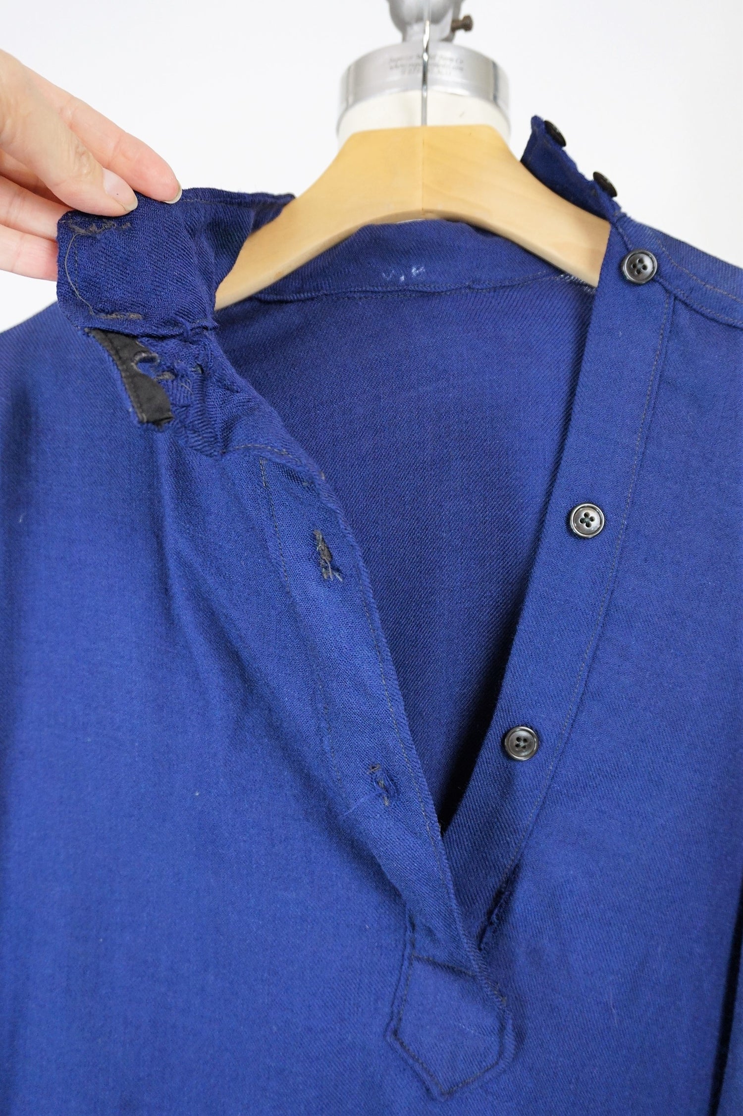 Vintage Mans Shirt In Blue Wool