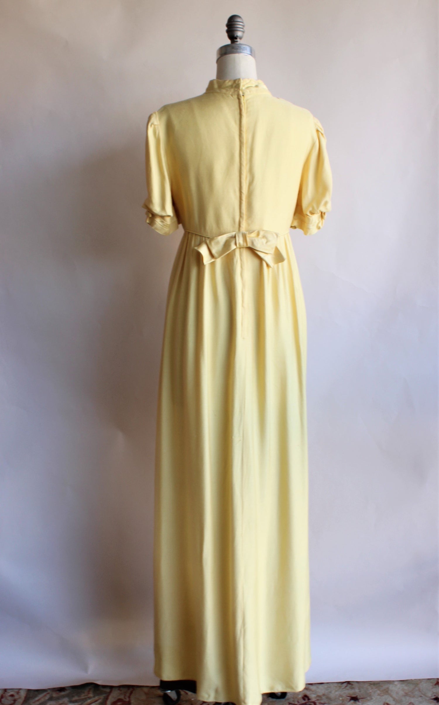Vintage 1960s Emma Domb Yellow Regency Style Dress