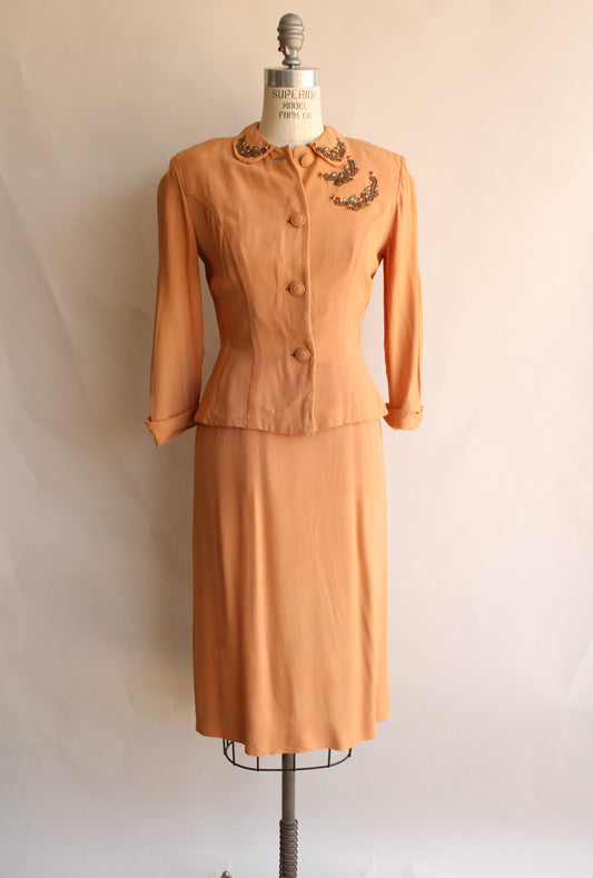 Vintage 1950s Franklin Chicago Dress and Jacket Two Piece Suit