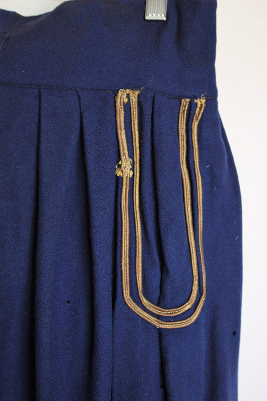 Vintage 1940s Hollywood Costume Blue Wool Military Riding Jodhpurs