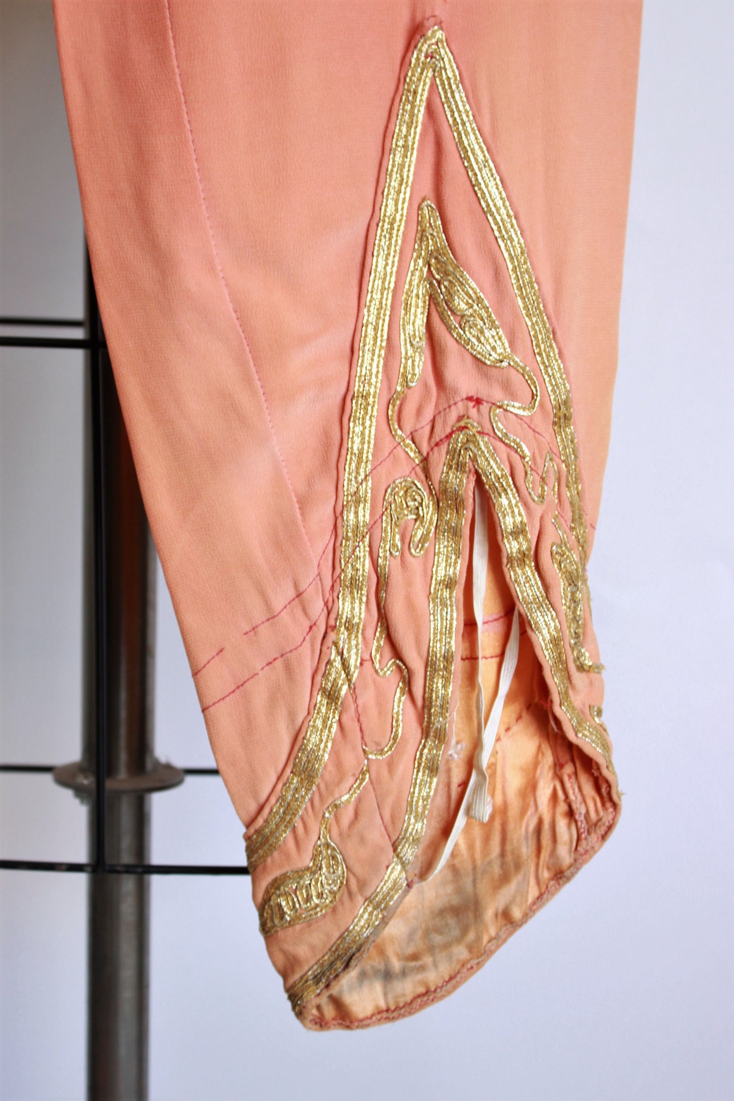 Vintage 1940s Hollywood Costume Orange Silk Pants Oriental Or Arabic