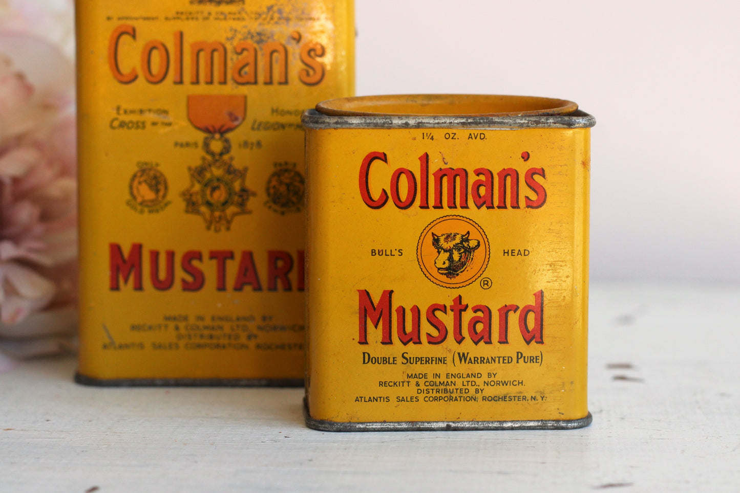 Vintage 1940s 1950s Colmans Mustard Tins