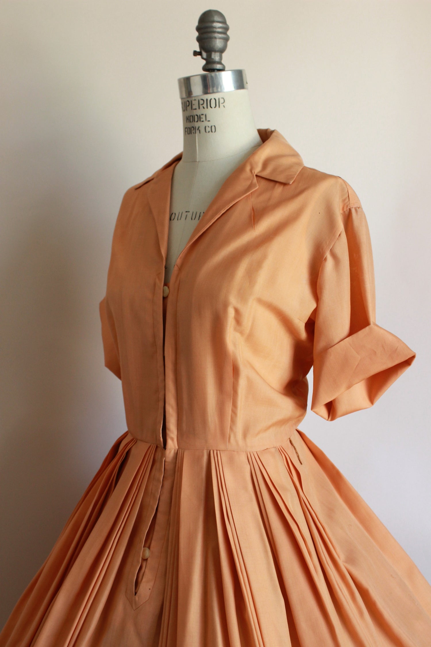 Vintage 1960s Orange Shirtwaist Dress by I Magnin