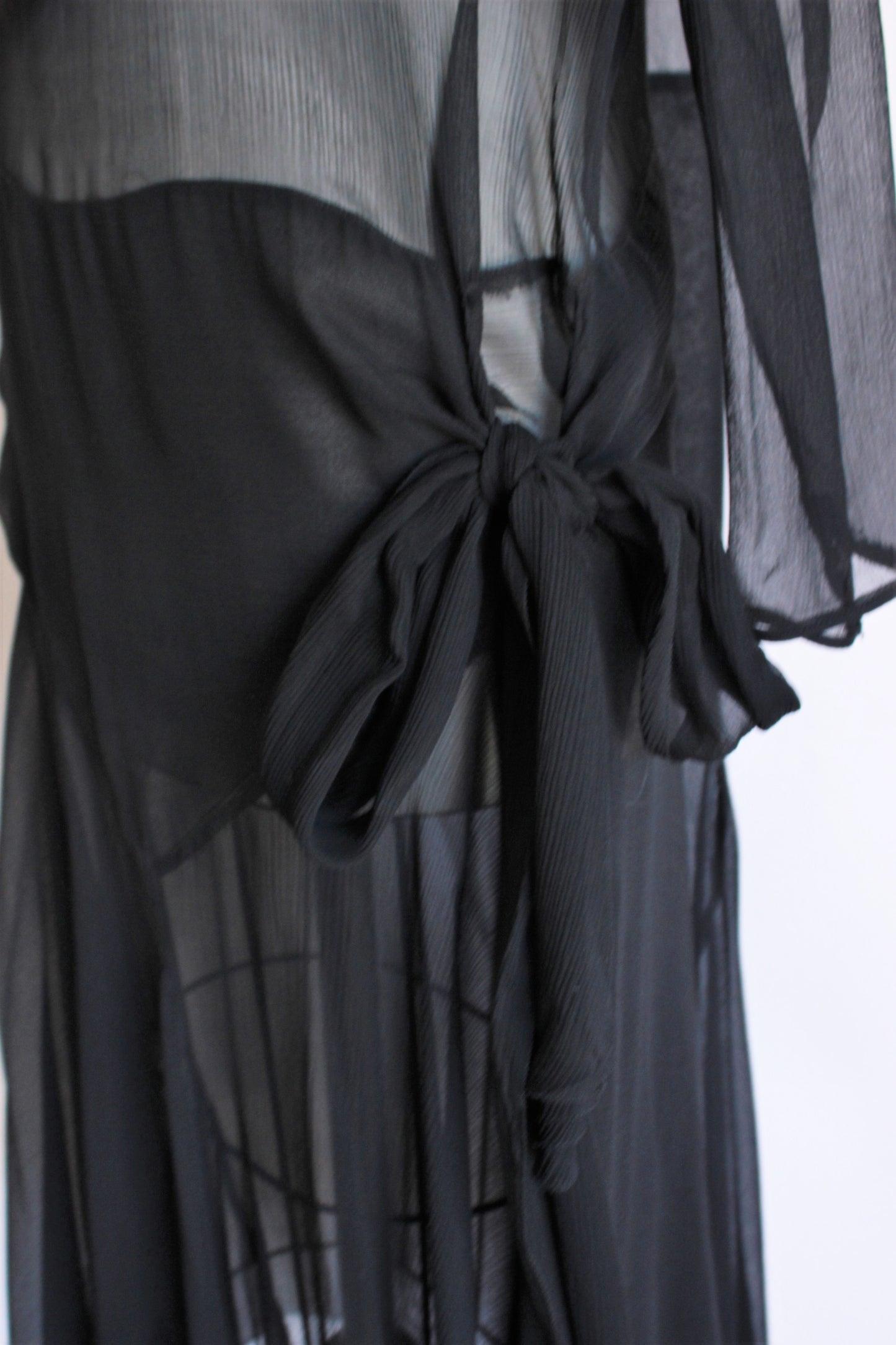 Vintage 1920s Black Silk Chiffon Dress With Ivory Lace – Toadstool Farm ...